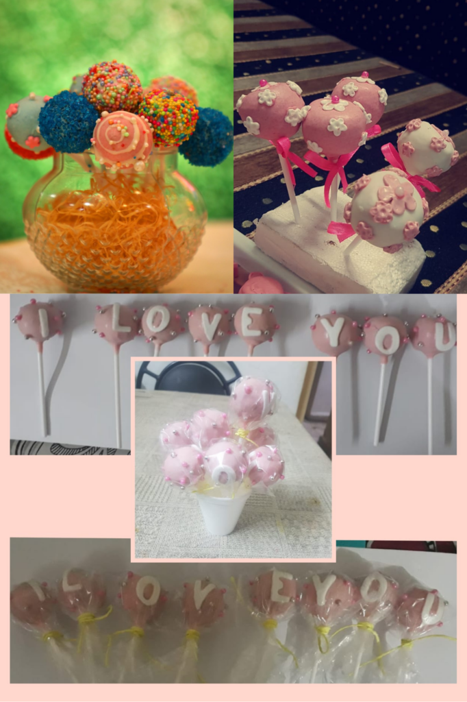 These are assorted cake pops, customized and colorful.