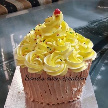 This is a cupcake looking cake
